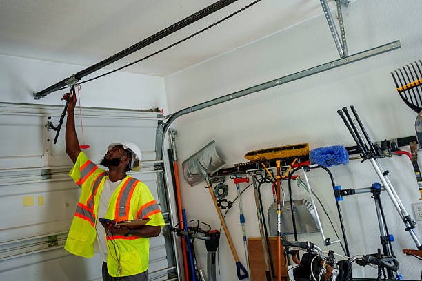 Professional Garage Door Spring Repair technician working in Crugers, NY